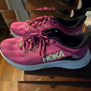 Hoka Fuchsia and Black Running Shoes